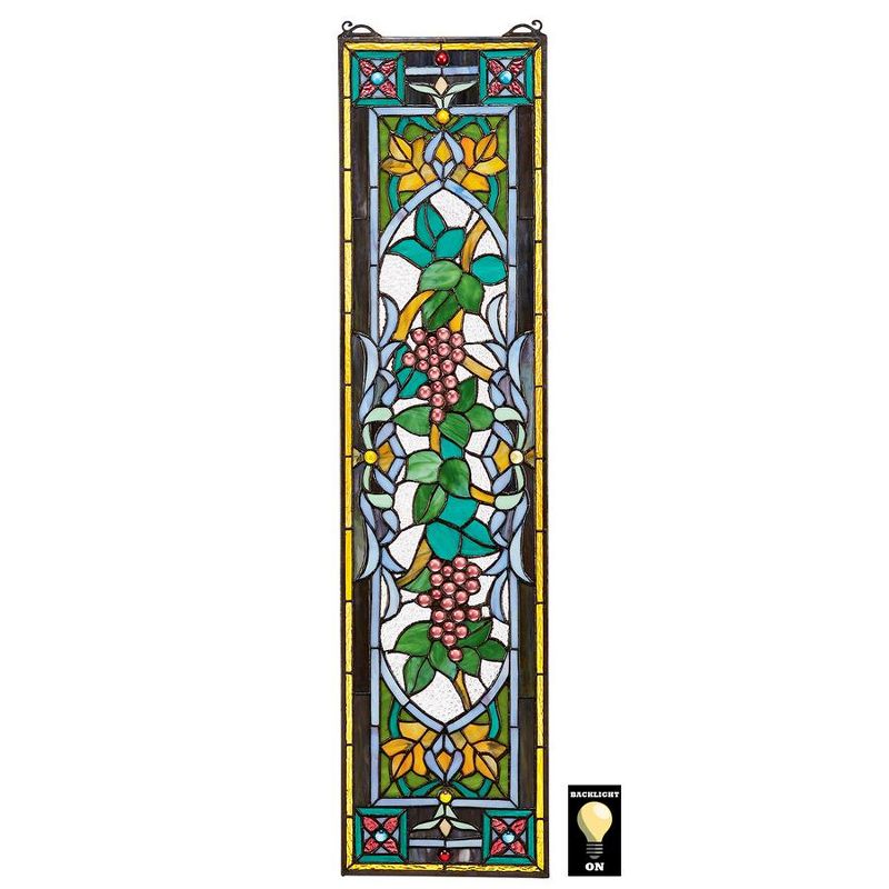 Design Toscano Grapes on the Vine Tiffany-Style Stained Glass Window, 1 of 3