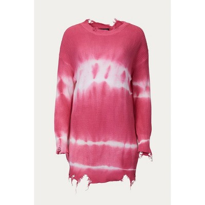 Women's DISTRESSED TIE-DYE COTTON SWEATER - J.NNA