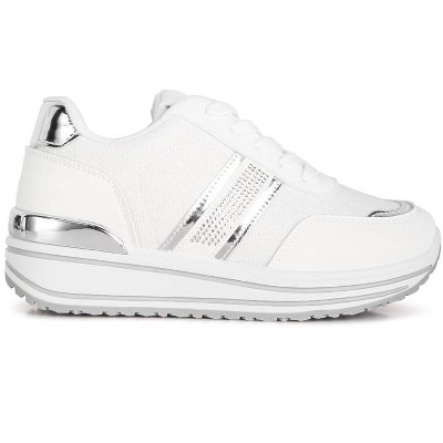 Женские кроссовки London Rag Womens Metallic Panel Platform Sneakers 5 — фото 2