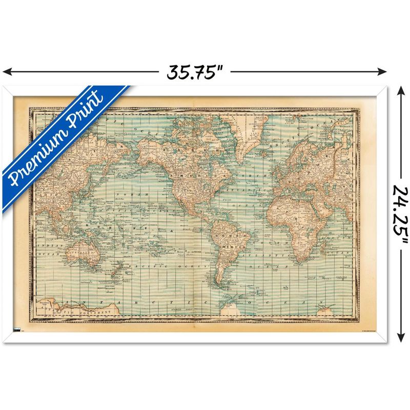 Trends International Map - Rustic Framed Wall Poster Prints, 3 of 7