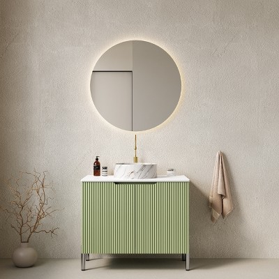 Dolonm 30" Freestanding Bathroom Vanity with White Ceramic Sink, Carrara Marble Countertop and Soft Close Cabinet Storage