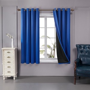 Deconovo 100 Percent Blackout Double Layers Lined Curtain (2 Panel) - 1 of 4