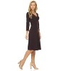 Rekucci Women's Slimming 3/4 Sleeve Fit and Flare Crossover Tummy Control Dress - 2 of 4