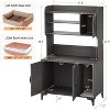 Hidden Cat Litter Box Furniture with Storage Shelves & Doors, Large Cat Washroom Cabinet - 3 of 4