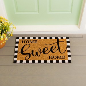 Evergreen Home Sweet Home Indoor Outdoor Natural Coir Doormat 1'4"x2'4" Black - 1 of 4