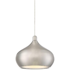 Possini Euro Design Holland Satin Nickel Mini Pendant Light 7 1/2" Wide Modern LED Fixture for Dining Room House Foyer Kitchen Island Entryway Bedroom - 1 of 4