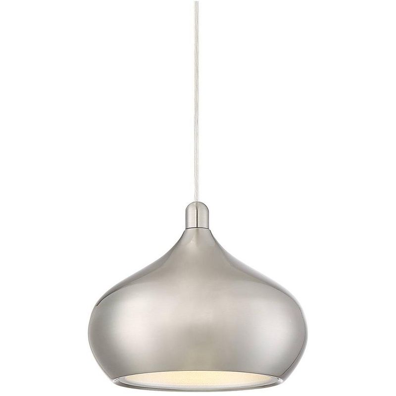 Possini Euro Design Holland Satin Nickel Mini Pendant Light 7 1/2" Wide Modern LED Fixture for Dining Room House Foyer Kitchen Island Entryway Bedroom, 1 of 9