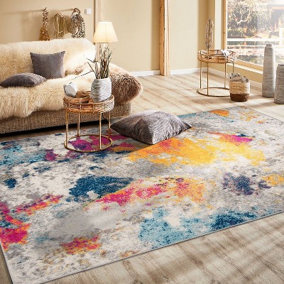 Bohemian Bliss Abstract Multi-Color Synthetic Area Rug 3'3"x5'
