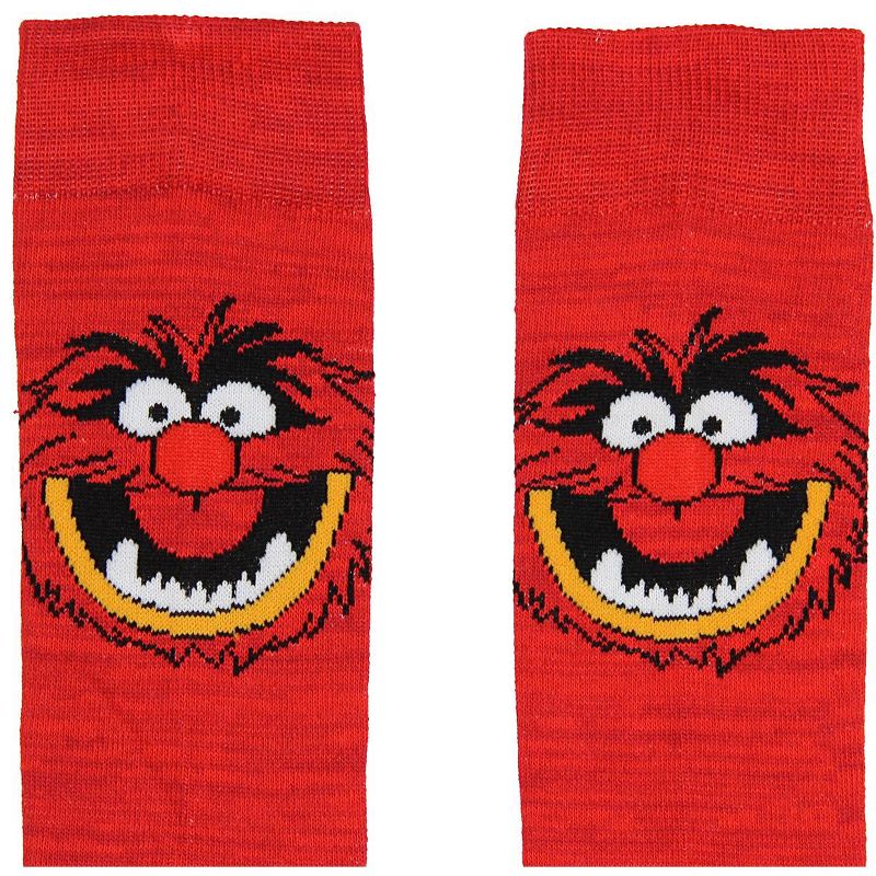 Disney The Muppets Socks Animal Men's Casual Crew Socks, Shoe Size 8-12 Red, 2 of 4