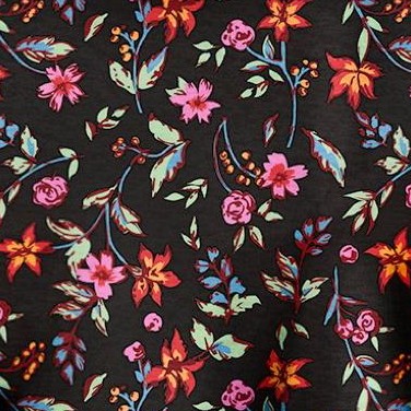 black graphic floral