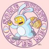 Junior's The Simpsons Ralph Some Bunny Loves Me Badge T-Shirt - 2 of 3