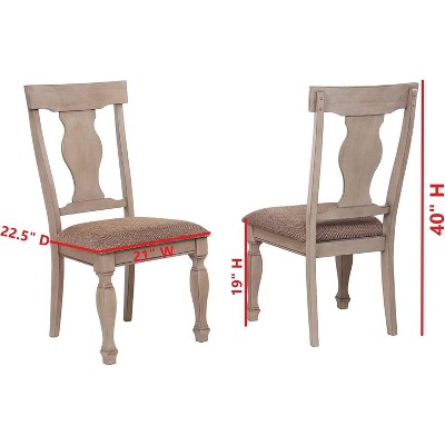 Two-Tone Brown Wood Upholstered Parsons Side Chair Set