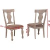 Kings Brand Almon 2 Tone Brown Wood Upholstered Dinette Dining Room Chairs, Set of 2 - 2 of 4