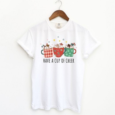 Simply Sage Market Women's Have A Cup Of Cheer Short Sleeve Garment Dyed Tee