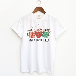 Simply Sage Market Women's Have A Cup Of Cheer Short Sleeve Garment Dyed Tee - 1 of 4