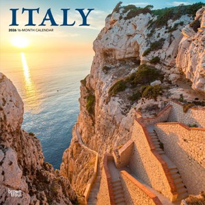 BrownTrout Italy 2026 12"x24" Hanging Square Wall Calendar Plastic-Free - 1 of 4
