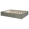 TIRAMISUBEST Full/Queen Size Platform Bed with 6 Drawers, Wood Storage Bed Frame without Headboard - 3 of 4