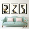 FONTOI 3pcs Abstract Framed Wall Art, Sofa Background Replaceable Canvas Prints Modern Wall Decor Living Room, Office, Black 20"* 28"*1.2" - 2 of 4