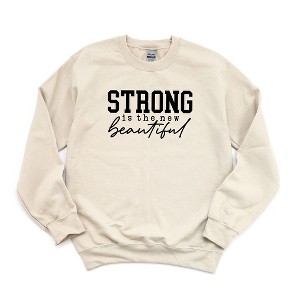 Simply Sage Market Women's Graphic Sweatshirt Strong Is The New Beautiful - 1 of 3