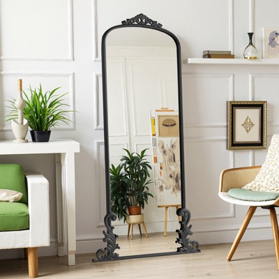 Wooakway 68"H 29"W Metal Accent Mirror Vintage Wall Mirror Ornate Full Length Mirror