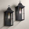 John Timberland Sunderland Vintage Wall Light Sconces Set of 2 Black Metal Hardwired 6 3/4" Fixture Clear Glass Panels for Bedroom Bathroom - 2 of 4