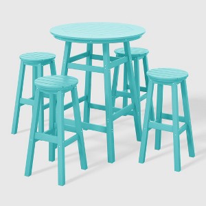 WestinTrends Malibu All Weather Hdpe Outdoor Patio Bar Height Dining Set (5-Piece) - 1 of 4