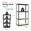 Adjustable 4-Tier Shelf Heavy-Duty Metal and Wood Storage Shelf Unit Garage Utility Rack with Bolt less Assembly for Books, Kitchenware and Tools - 2 of 4