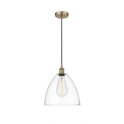 Edison Dome - 1 Light Cord Hung Mini Pendant In Industrial Style-13.75 Inches Tall and 12 Inches Wide