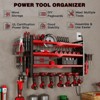 Hausource 4-Tier Power Tool Organizer Storage Rack - Slot*6 & Charging Station, Red - 4 of 4