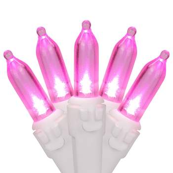 Northlight 50 LED Pink Mini Christmas Lights - 16.25 ft White Wire