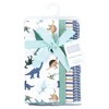 Hudson Baby Boys Cotton Flannel Burp Cloths 4-Pack, Dino Friends, One Size - 2 of 4