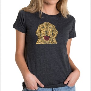 LA Pop Art Women's Premium Blend Word Art T-shirt - Dog - 1 of 4