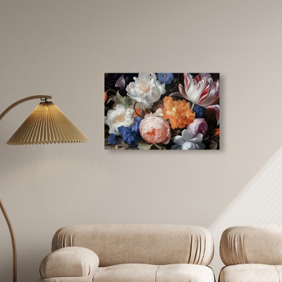 Elegant Realistic Floral Canvas Wall Art in Multicolor, 30" x 20"