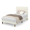 Platform Bed Frame, Modern Twin Bed Frame with Upholstered Headboard and Strong Metal Slats Support - 3 of 4
