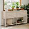 Hommoo 63" Long Console Table with Drawers & Lower Shelf, Narrow Sofa Table for Entryway - 3 of 4