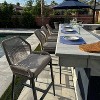 PURPLE LEAF Outdoor Counter Stools and Chairs (Set of 4) Rattan Barstools with Backrest and Footrest for Garden Pool, Includes Cushions - 4 of 4