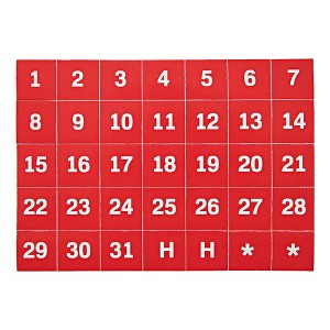 MasterVision Calendar Dates Accessory Magnets White on Red - 1 of 4