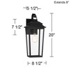 John Timberland Bellis Verde 20" High Traditional Outdoor Wall Light Fixture Mount Porch House LED Bulb Textured Black Metal Clear Glass Shade - 4 of 4