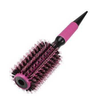 Unique Bargains Nylon Bristle Pins Round Hair Brush Pink 10.04"x2.56" 1 Pc