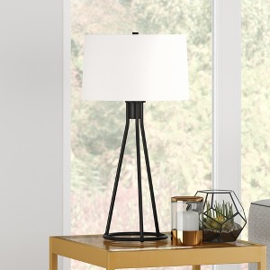 Hudson and Canal 28" Tall Table Lamp with Drum Fabric Shade - 1 of 4
