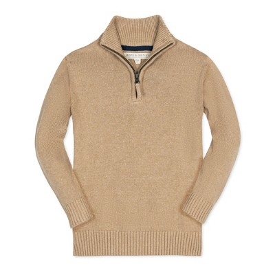 Hope & Henry Boys' Organic Long Sleeve Half Zip Pullover Sweater, Kids