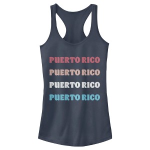 Juniors Womens Lost Gods Puerto Rico Stack Racerback Tank Top - 1 of 4