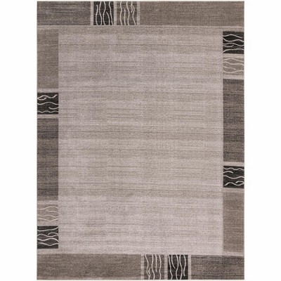 Angelica Light Gray 9' x 12' Tufted Geometric Synthetic Area Rug