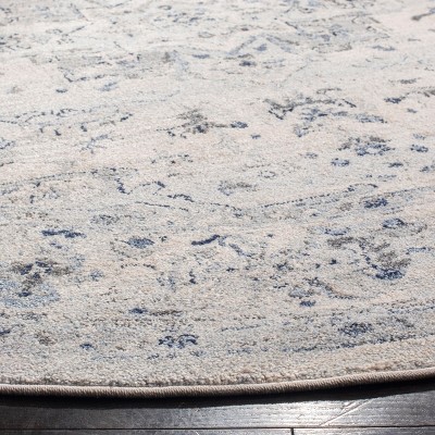 Gray Floral Motif Synthetic 6' x 9' Area Rug