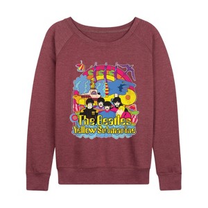 Women's - The Beatles - Vintage Yellow Submarine Lightweight French Terry Wide Neck Long Sleeve Graphic Shirt - 1 of 4