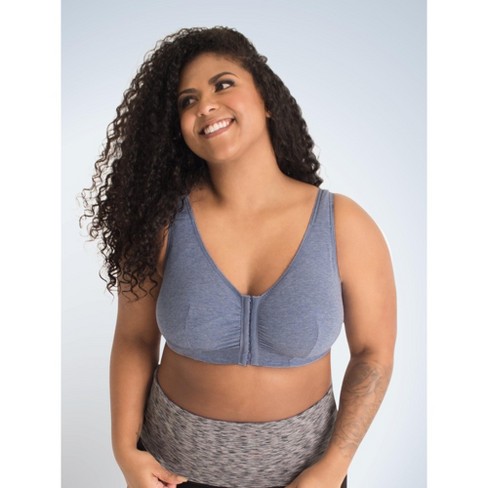 Cotton Luxe Front And Back Close Wireless Bra Grey Heather, 52% OFF