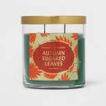 Lidded Glass Jar Autumn Sugared Leaves Candle - Opalhouse™