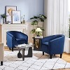 GustoWave Velvet Accent Chair, Luxurious Barrel Armchair with Soft padded Seat, Comfortable Modern Furniture for Living Room, Bedroom, Office - 3 of 4