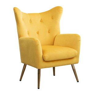 NicBex Velvet Accent Chair,Upholstered Living Room Chairs with Mid-Height Tufted Backrest and Gold Metal Legs,Accent Chairs for Living Room - 1 of 4