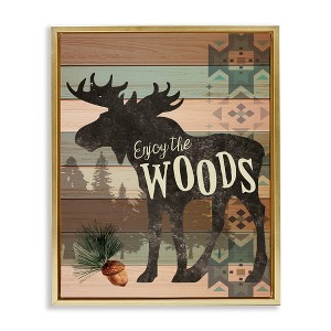 Stupell Industries Enjoy The Woods Patterned Moose, 17" x 21" - 1 of 4